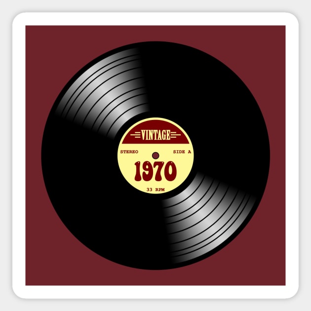 Vintage Vinyl 1970 Sticker by GloopTrekker